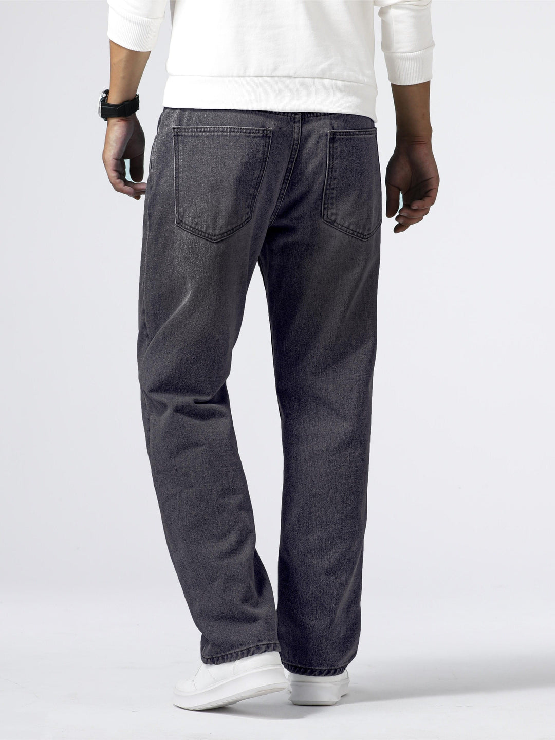 Relaxed fit men's casual pants, straight leg cut, featuring a contemporary washed finish. Multi-color options.
