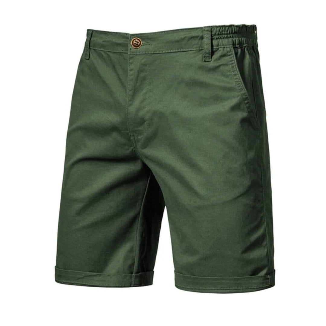 Smart casual men's stretch chino shorts, blending comfort & style for any occasion.