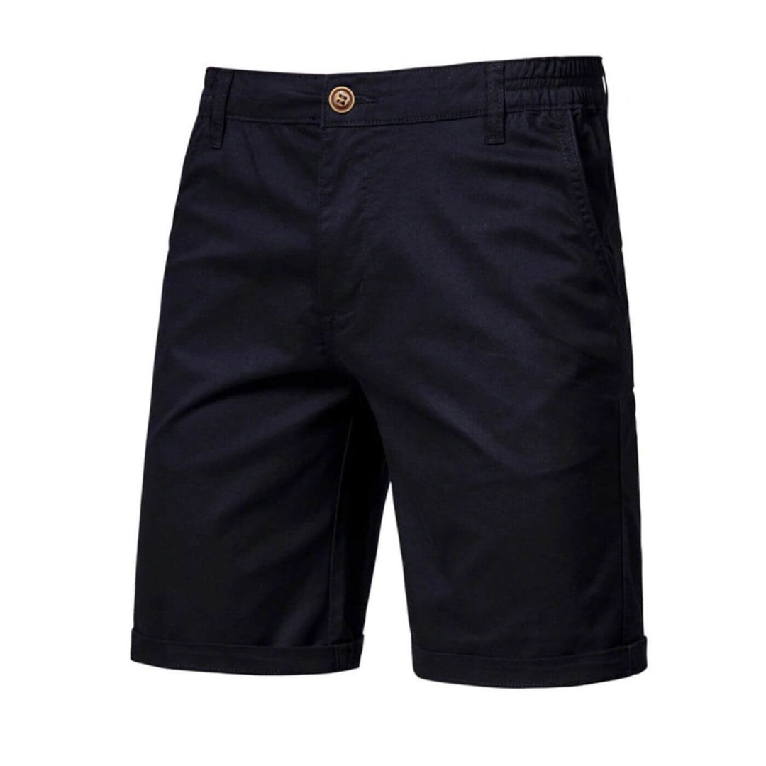 Casual men's everyday chino shorts with stretch for active & relaxed summer style.