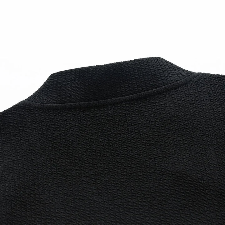 Everyday comfort: men's stretch knit zip cardigan for cold weather.