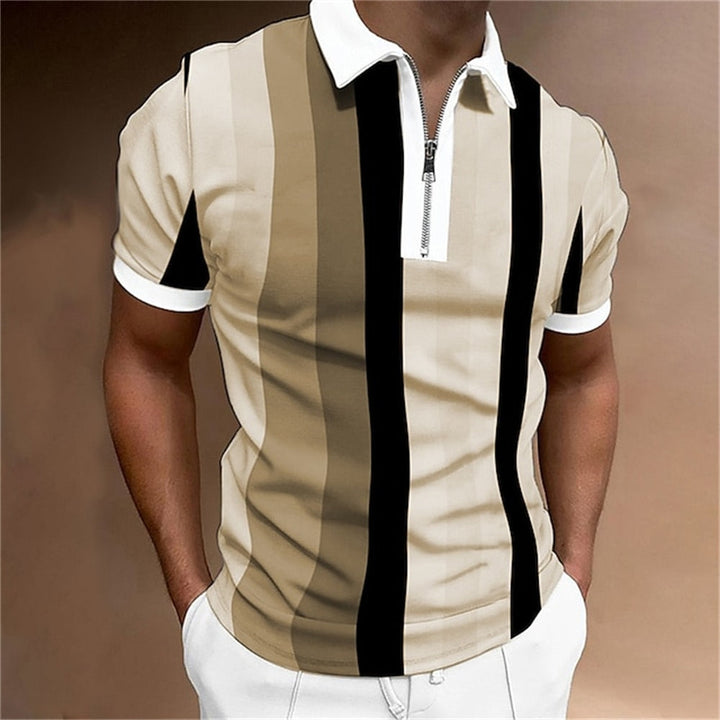 Elevate your everyday style with this men's fitted striped polo