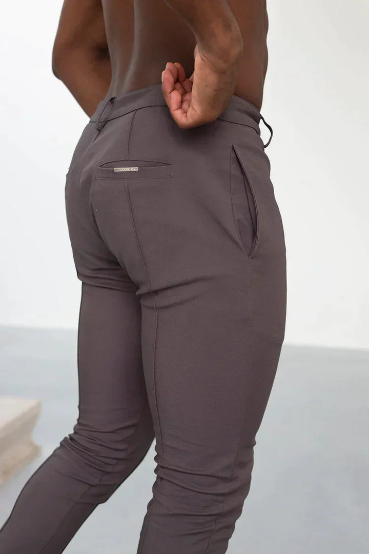 Men's comfortable slim fit formal trousers, also suitable as stylish casual chino pants for versatile daily use.