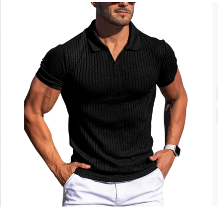 Gray men's comfort polo shirt, a stylish and versatile short sleeve top. Perfect casual wear for summer fashion.