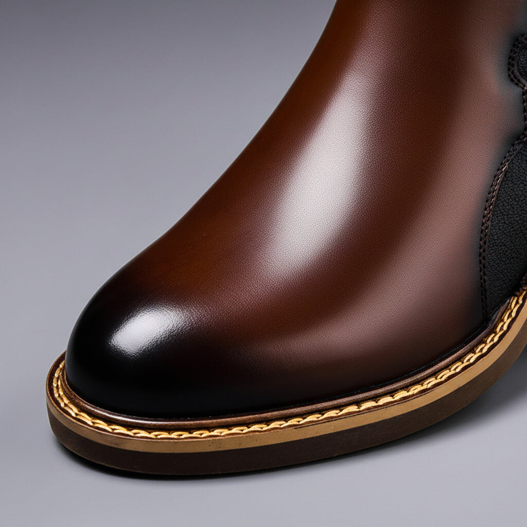 Versatile men's ankle boots in a smart-casual style with secure buckle fastening