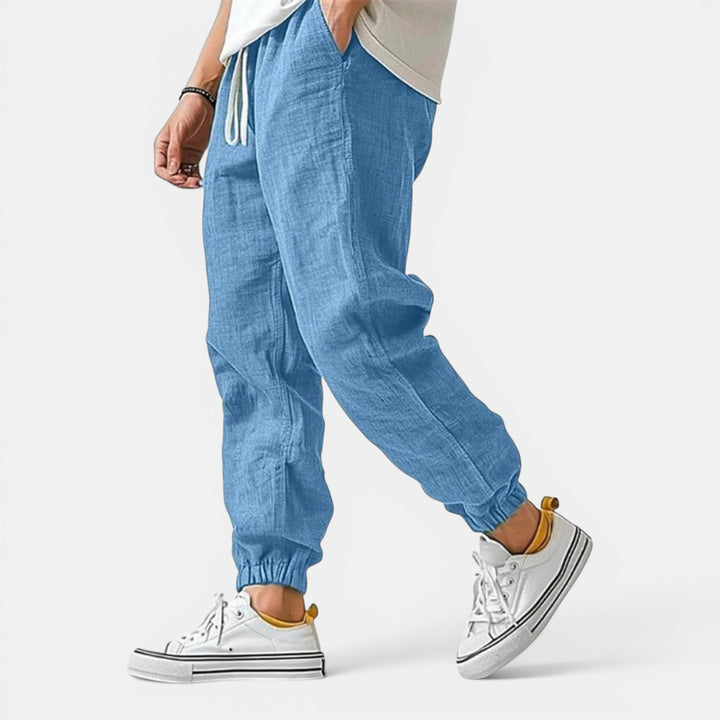 Stylish menswear drawstring pants, combining comfort and modern design for summer fashion.
