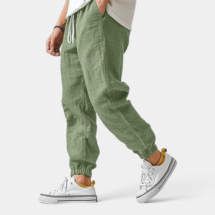 Men's comfortable breathable tapered pants, perfect for casual outings and active lifestyles.