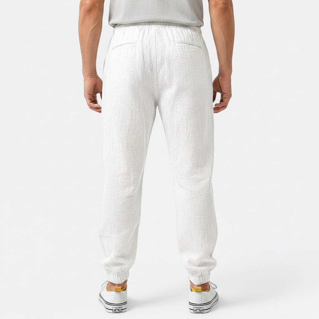 Modern men's summer pants with drawstring, featuring a stylish design and breathable fabric.