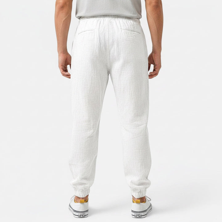 Modern men's summer pants with drawstring, featuring a stylish design and breathable fabric.