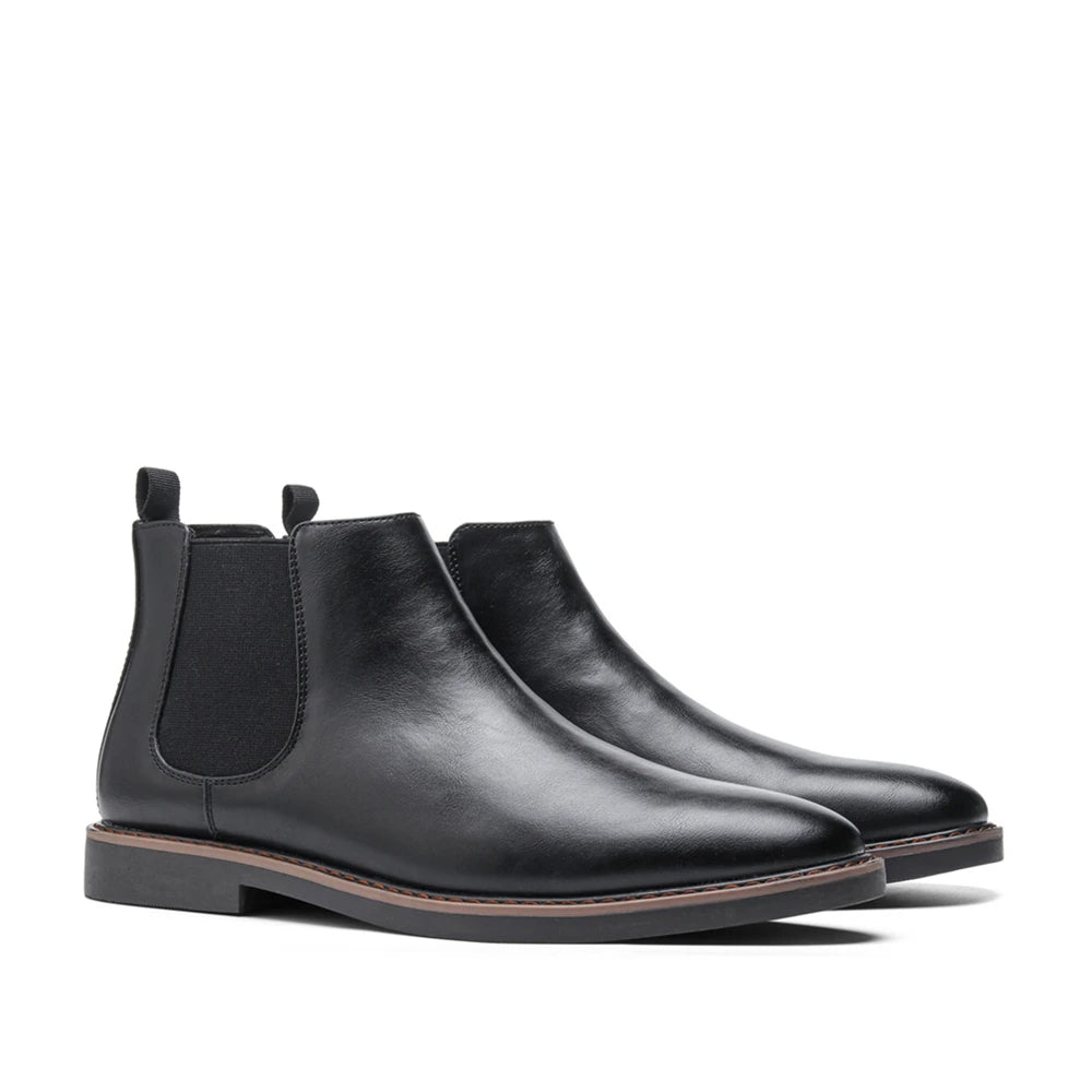 Distressed leather men's stylish ankle boots, comfortable & perfect for modern urban fashion.