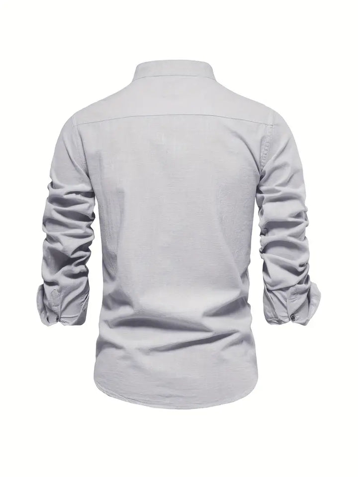 Versatile men's button-up shirt, ideal for smart casual or everyday wear.