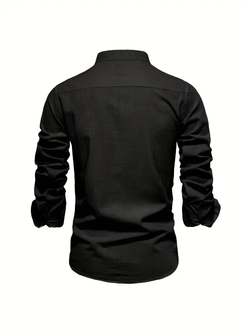Men's stylish top, the Oliver Collection casual shirt, in a light grey.