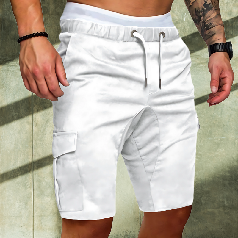 Comfortable men's cargo shorts, ideal for summer & outdoor activities. Functional multi-pockets.
