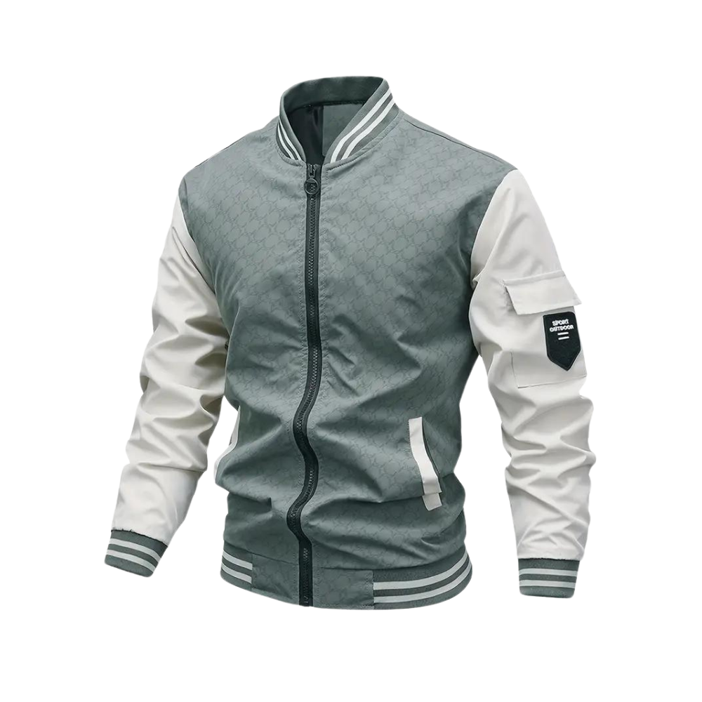 Slim-fit men's bomber jacket, a versatile and fashionable casual outerwear piece for everyday wear.