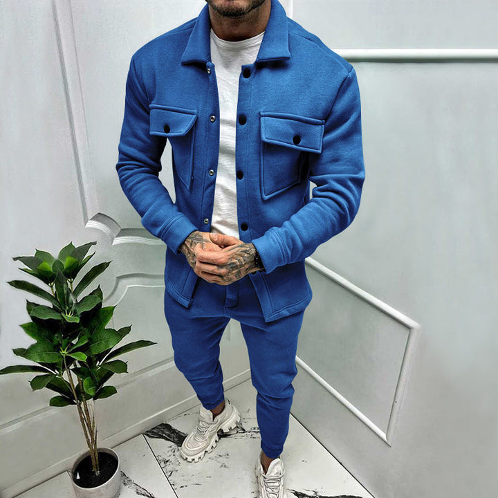 Versatile men's smart casual outfit set: shirt & trousers for various occasions, combining comfort & style.