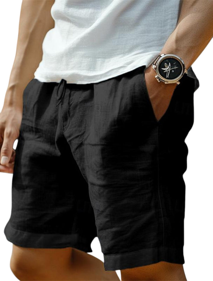 Casual men's beach shorts with drawstring, offering stylish comfort for summer relaxation.