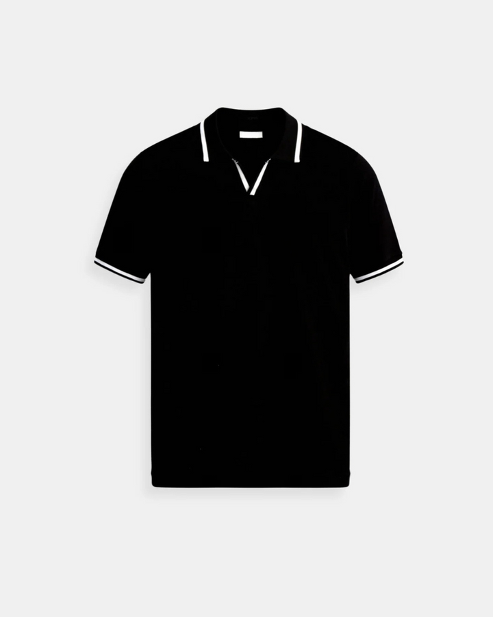 Modern fit men's polo shirt featuring a distinct contrast collar. Perfect for a stylish smart casual look or everyday wear.