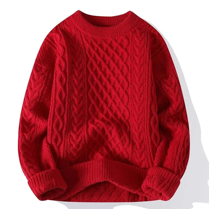 Men's casual crewneck sweater, patterned, comfortable, and stylish for everyday autumn fashion.