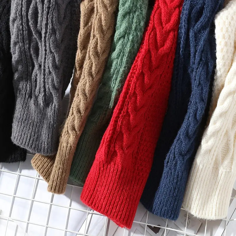 Winter men's crewneck sweater, unique patterned textured knit, stylish for cold weather.
