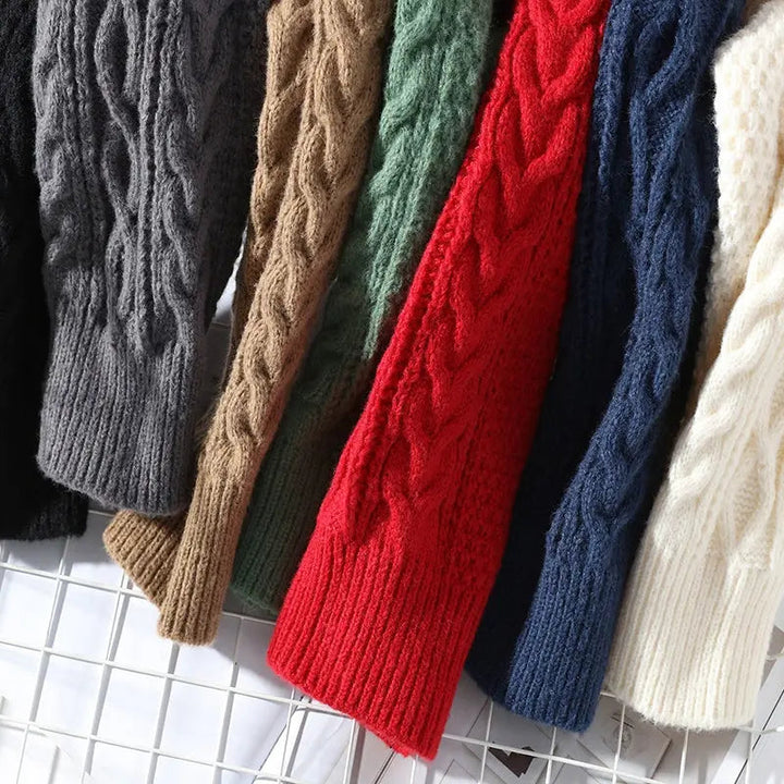 Winter men's crewneck sweater, unique patterned textured knit, stylish for cold weather.