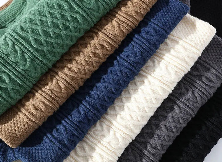 Men's fashion crewneck sweater, distinctive patterned design, comfortable & stylish for fall/winter.