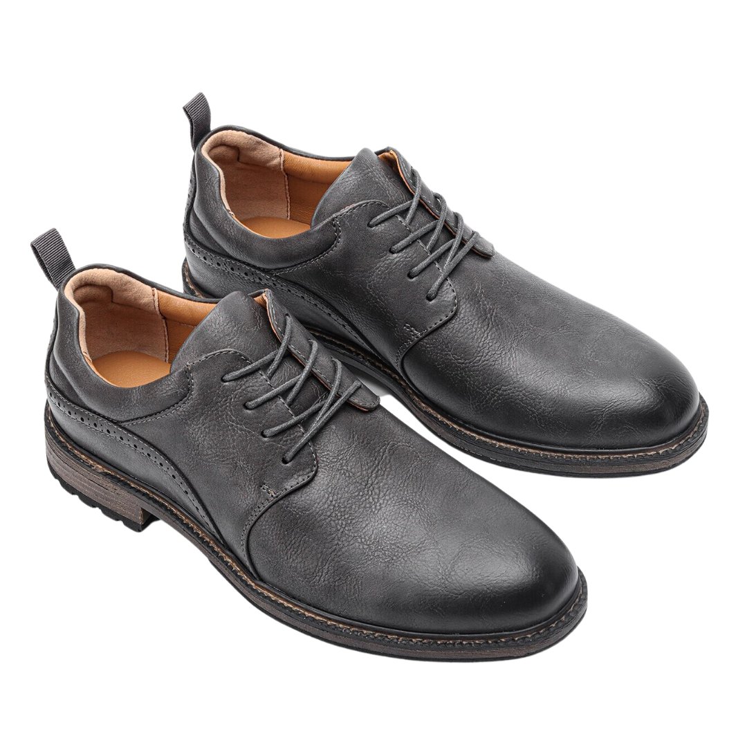 Men's stylish dark grey premium booties, perfect for formal or casual wear. Comfortable with a non-slip grip.