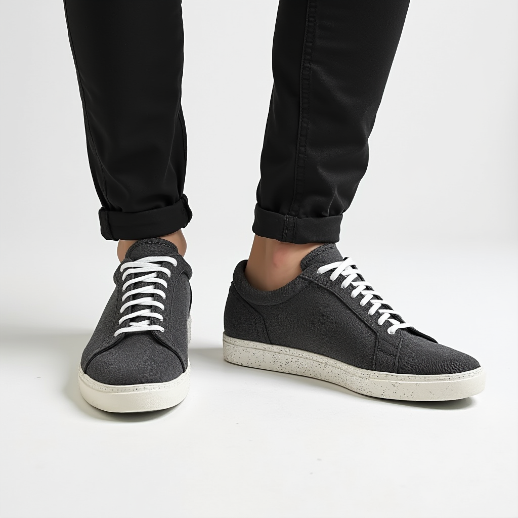 Men's stylish gray lace-up casual sneakers, comfortable for everyday wear.