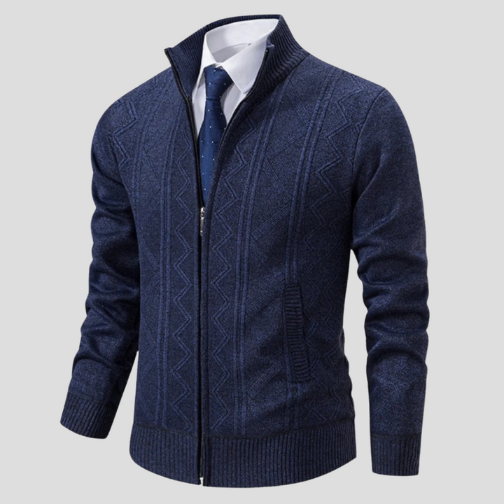 Regular fit men's long sleeve knit cardigan, open front, ideal for versatile fall fashion and winter layering.