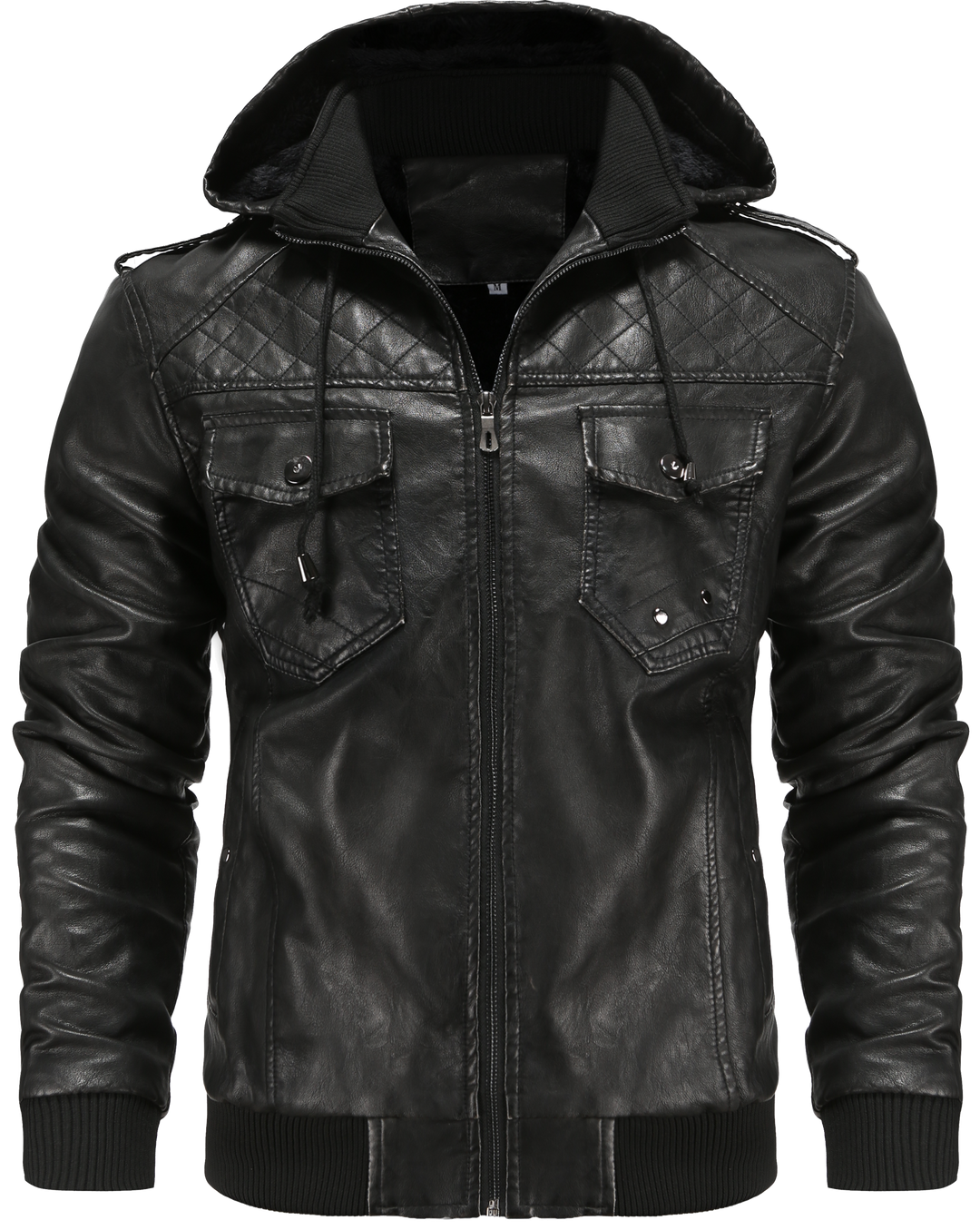Men's stylish hooded bomber jacket, perfect for casual streetwear & everyday fall/winter outerwear.
