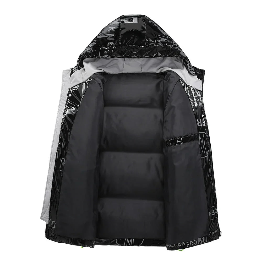 Men's stylish hooded outerwear, a warm winter jacket for daily wear and comfort.