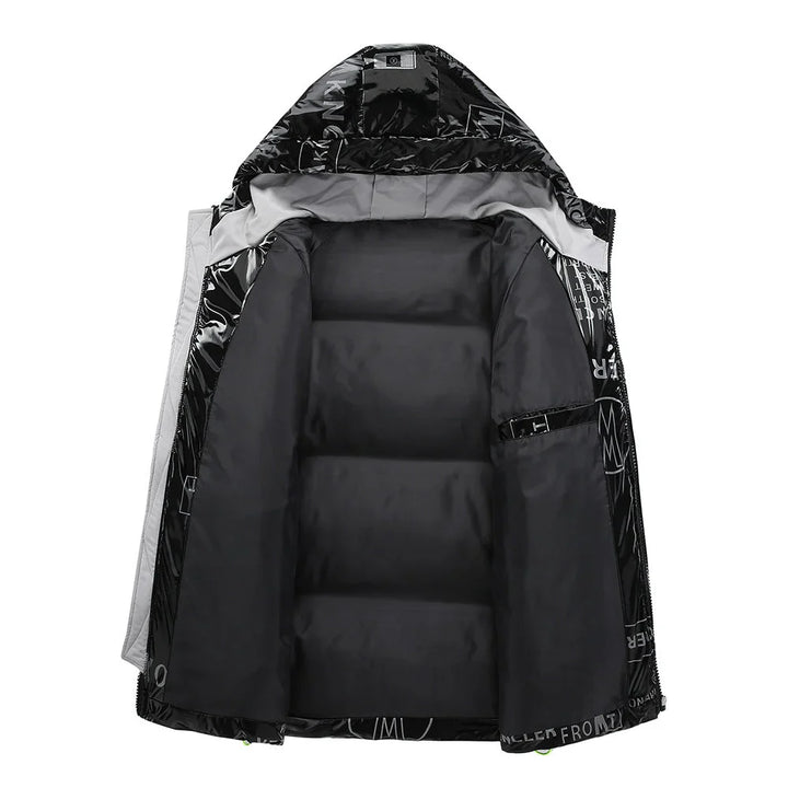 Men's stylish hooded outerwear, a warm winter jacket for daily wear and comfort.