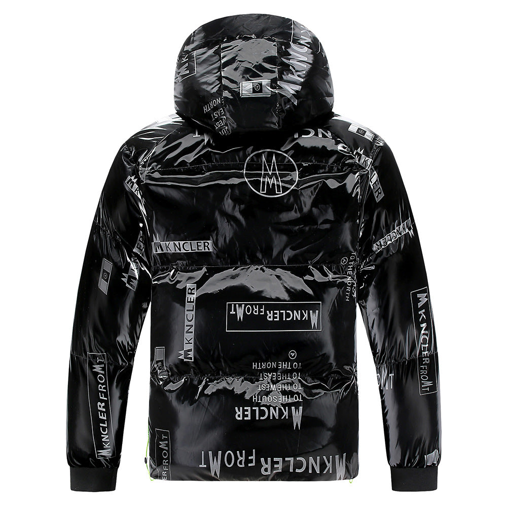 Warm, stylish, and versatile men's hooded winter jacket for cold weather.