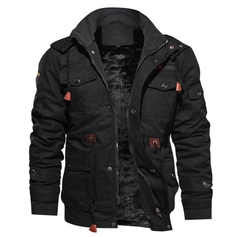 Men's stylish insulated winter jacket for cold weather. Waterproof outerwear, warm & durable for autumn and winter.