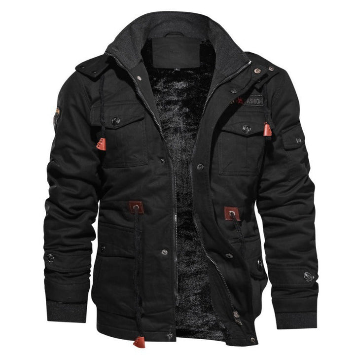 Men's stylish insulated winter jacket for cold weather. Waterproof outerwear, warm & durable for autumn and winter.
