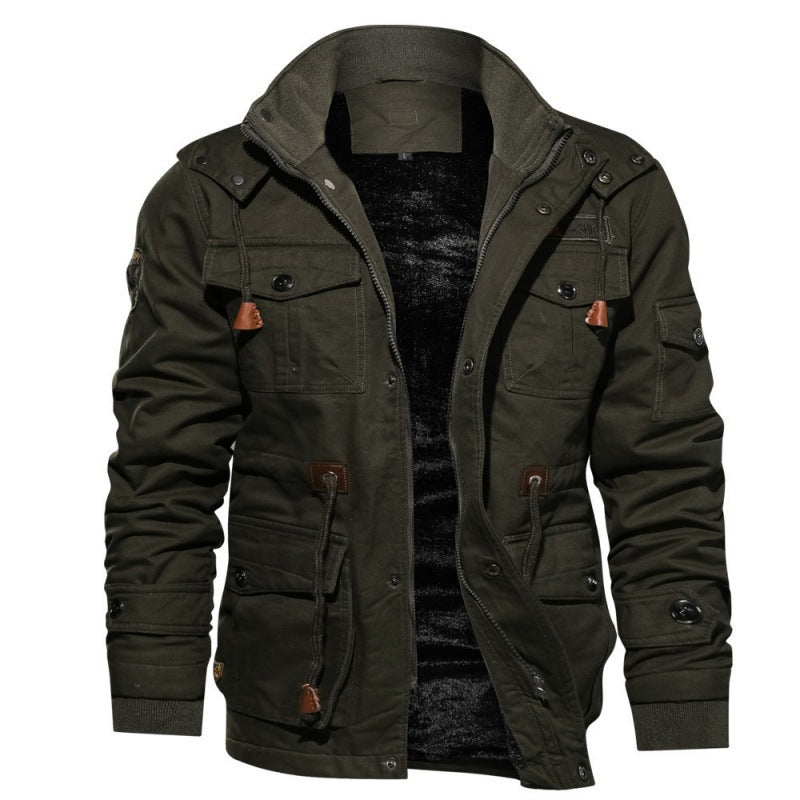 Waterproof & insulated men's winter coat. Stylish, warm outerwear for cold weather, perfect for versatile use.