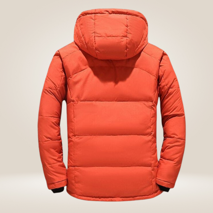 Durable men's weatherproof winter jacket. Insulated & warm for harsh outdoor cold conditions.