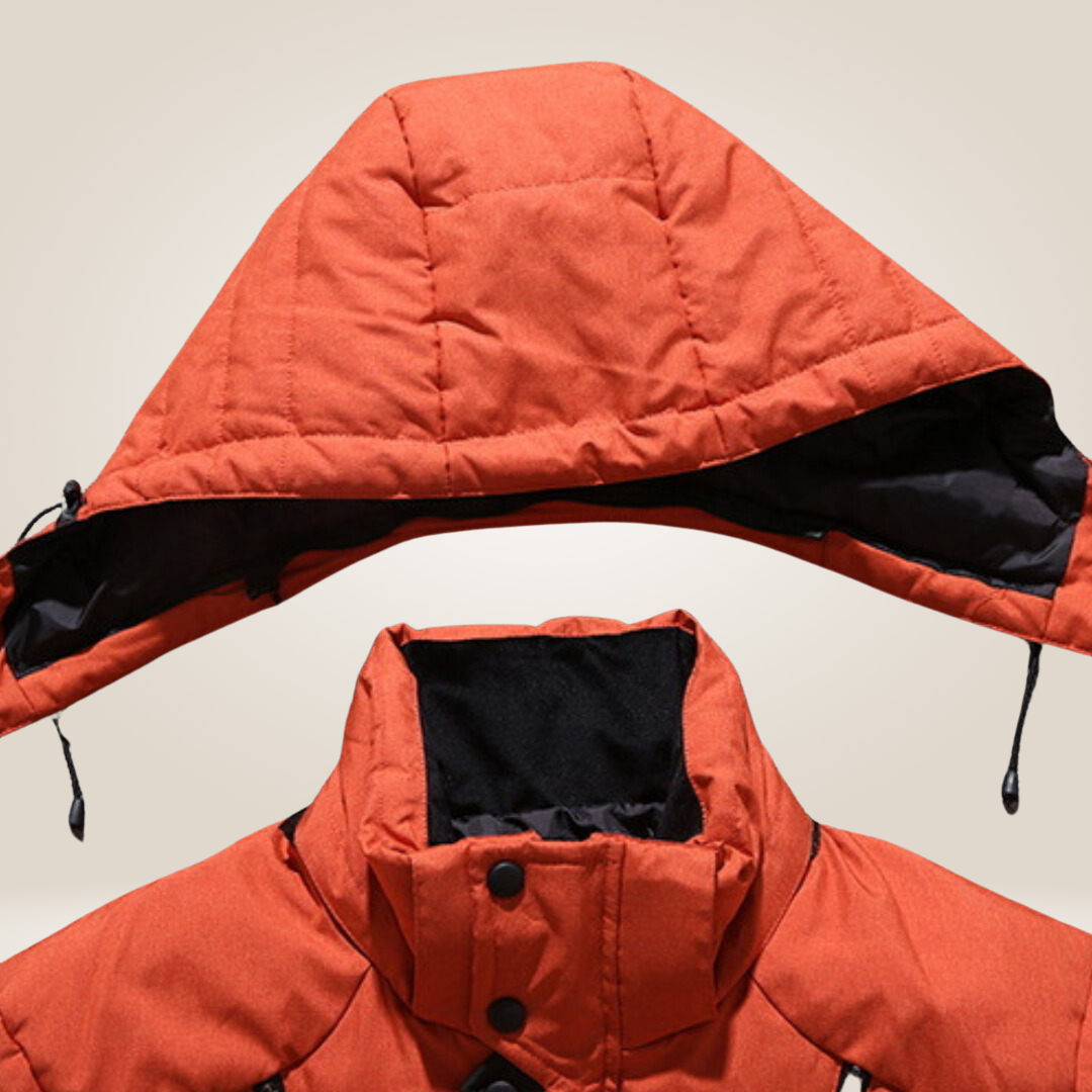 Comfortable men's warm winter jacket. Stylish, insulated outerwear for ultimate cold weather comfort.