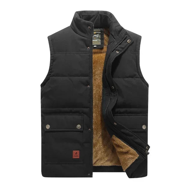 Men's stylish lightweight bodywarmer vest in black, ideal for layering and transitional weather.