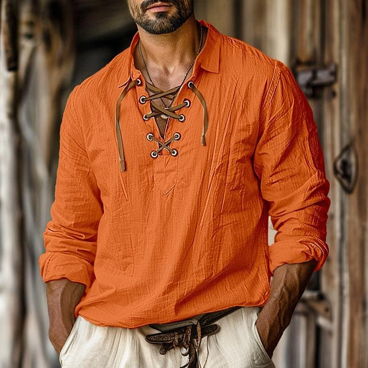 Men's stylish long sleeve casual shirt in breathable fabric, perfect for comfortable everyday spring & summer wear.
