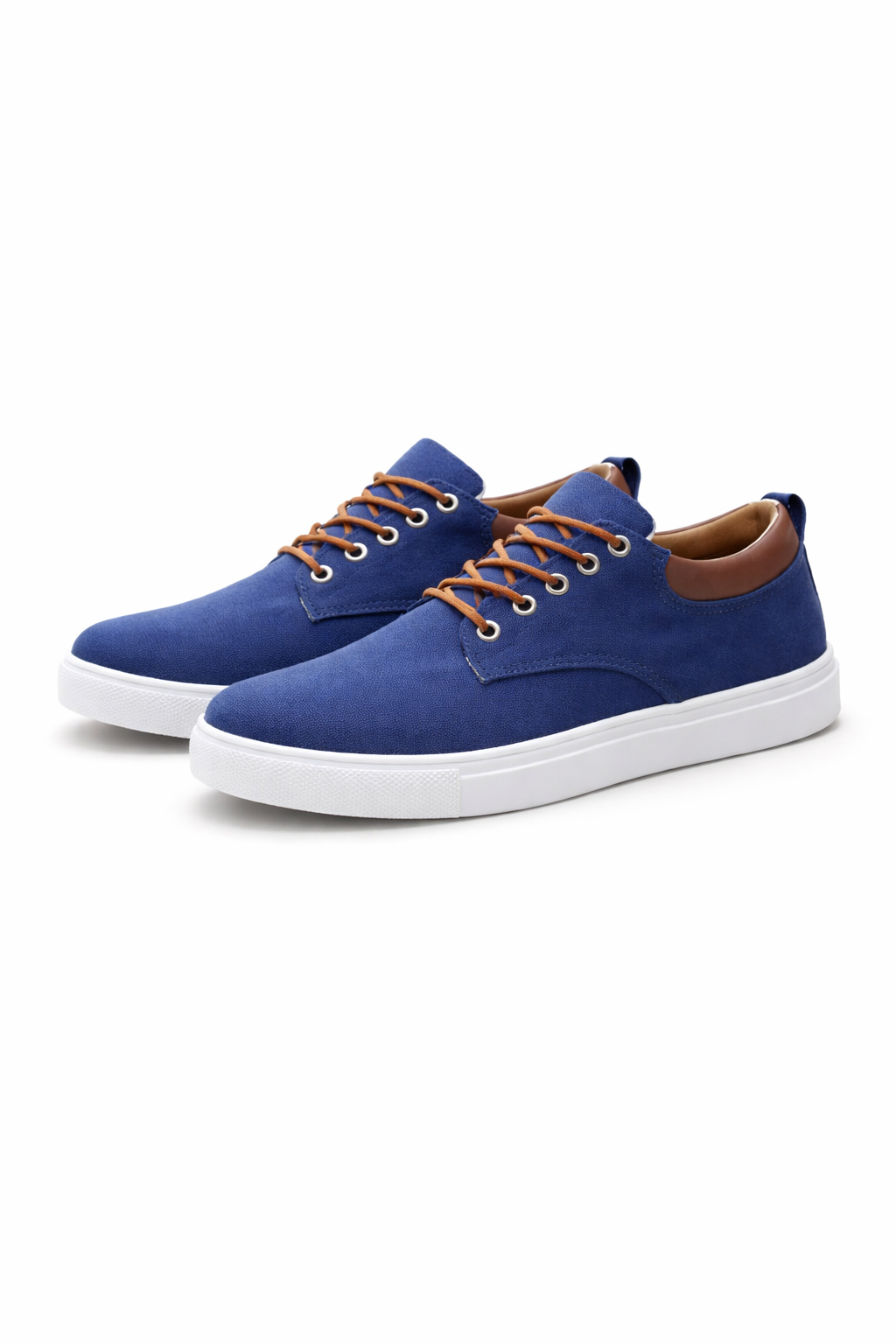Front view of men's low-top casual sneakers, featuring secure lace-up closure and sleek design.