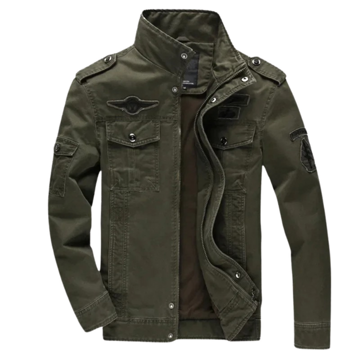 Men's stylish mid-season jacket with front zipper, perfect for versatile everyday wear & light outdoor activities.