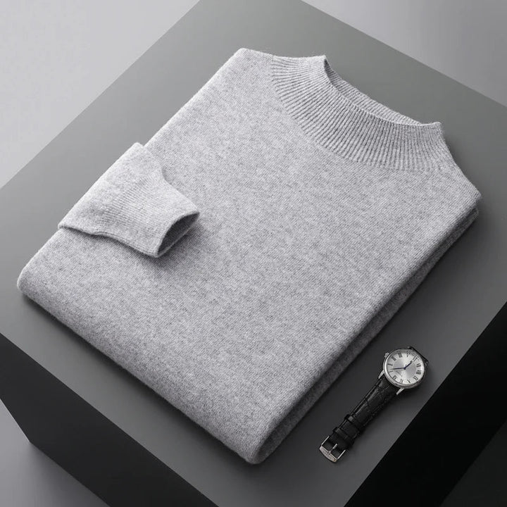 Stay warm & stylish in this men's comfortable mock neck sweater. Long sleeve, great for fall/winter fashion.