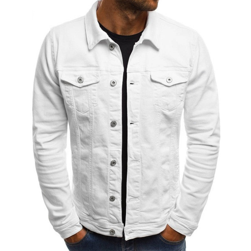 Stylish men's multi-pocket jacket, ideal for casual wear, offering sleek design & practical utility.