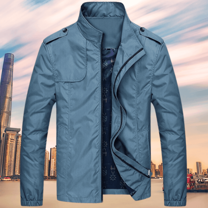 Versatile men's oxford jacket, perfect casual autumn outerwear for everyday style & fall comfort.