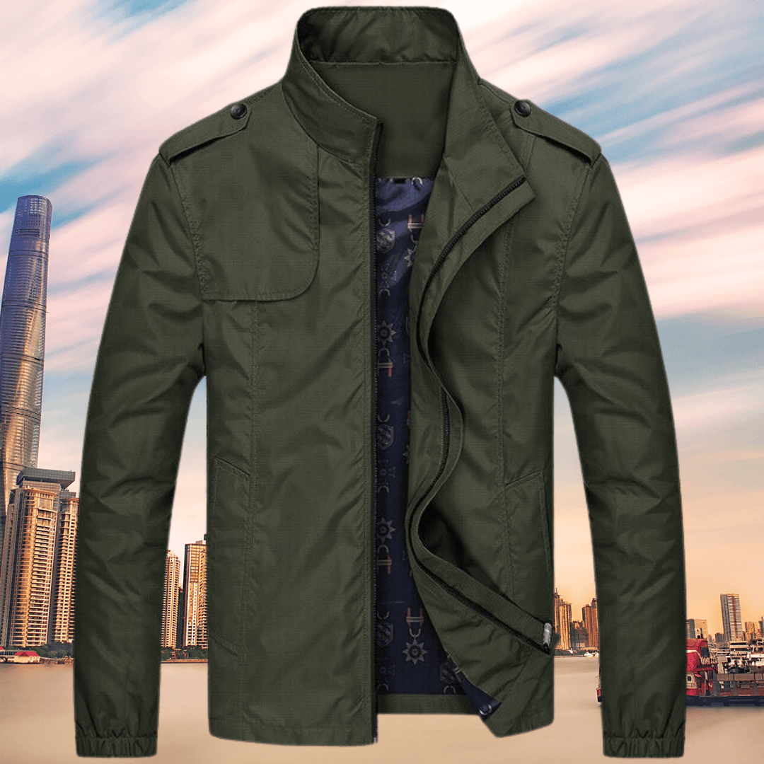 Stylish men's oxford jacket, a must-have autumn outerwear for warm, everyday fall fashion.