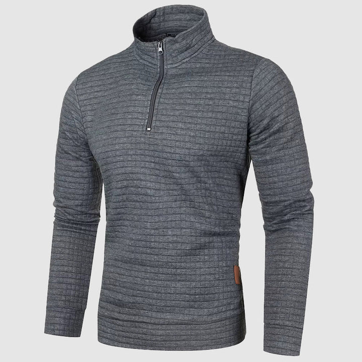 Men's cozy quarter-zip jumper, stylish pullover with a stand collar for ultimate casual comfort & fashion.