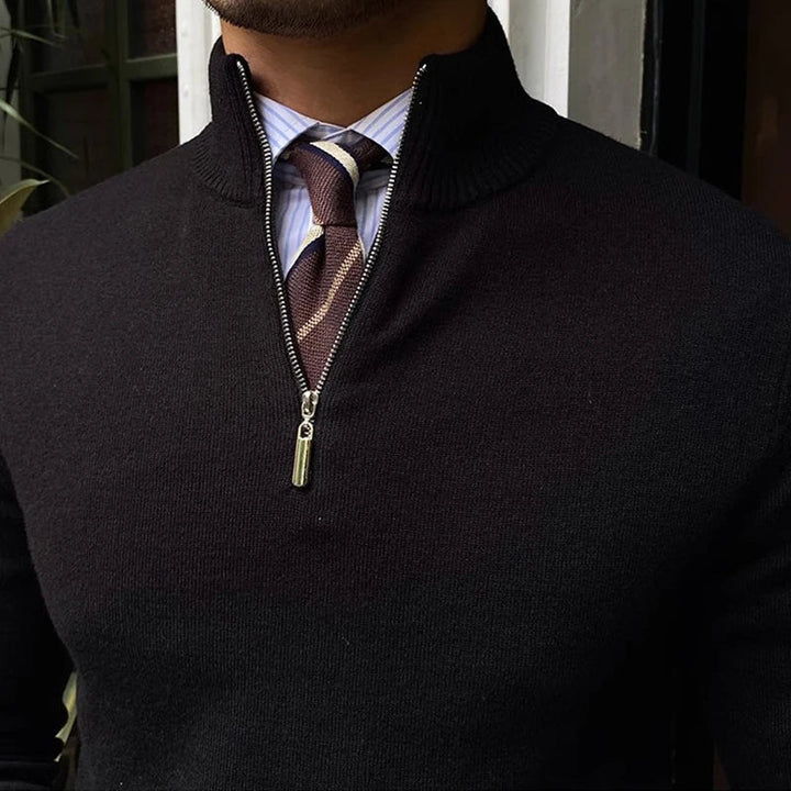 Comfortable men's long sleeve quarter zip pullover. Ideal for an elevated casual fall & winter look.