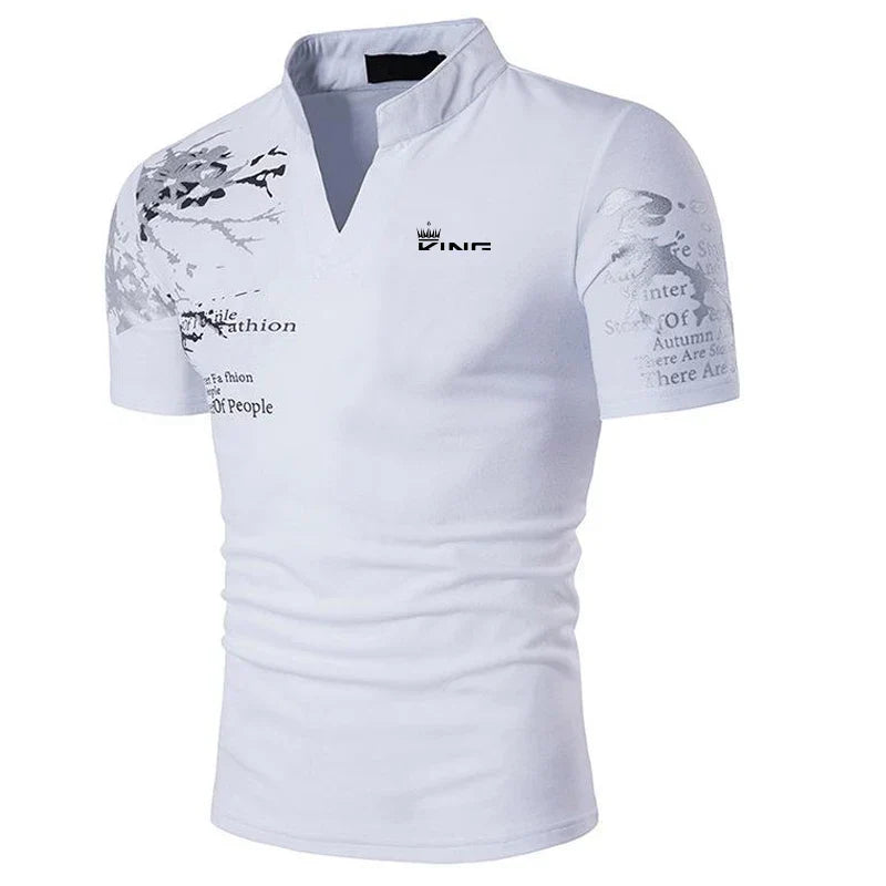 Stylish men's short-sleeve polo shirt, a comfortable and versatile top for casual summer fashion and daily wear.