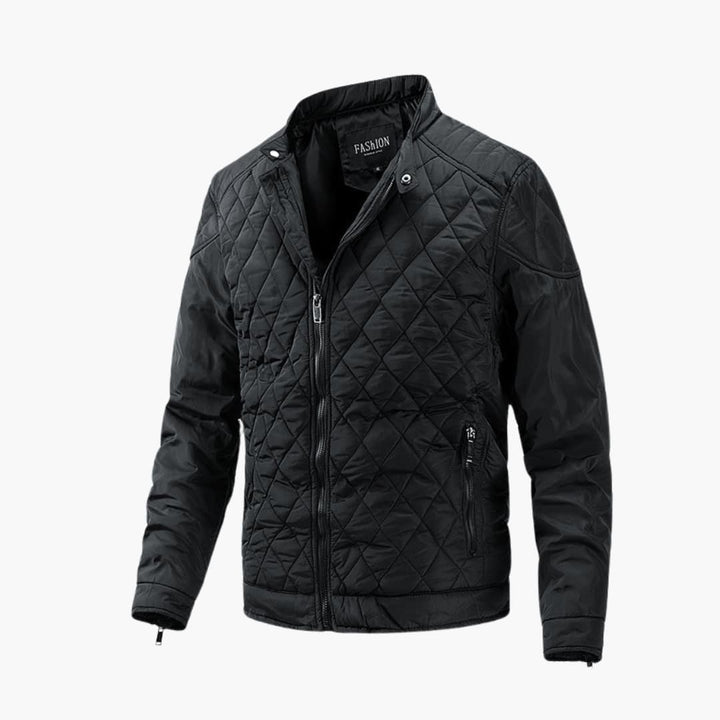 Men's stylish quilted bomber jacket, perfect casual outerwear for fall and winter fashion.