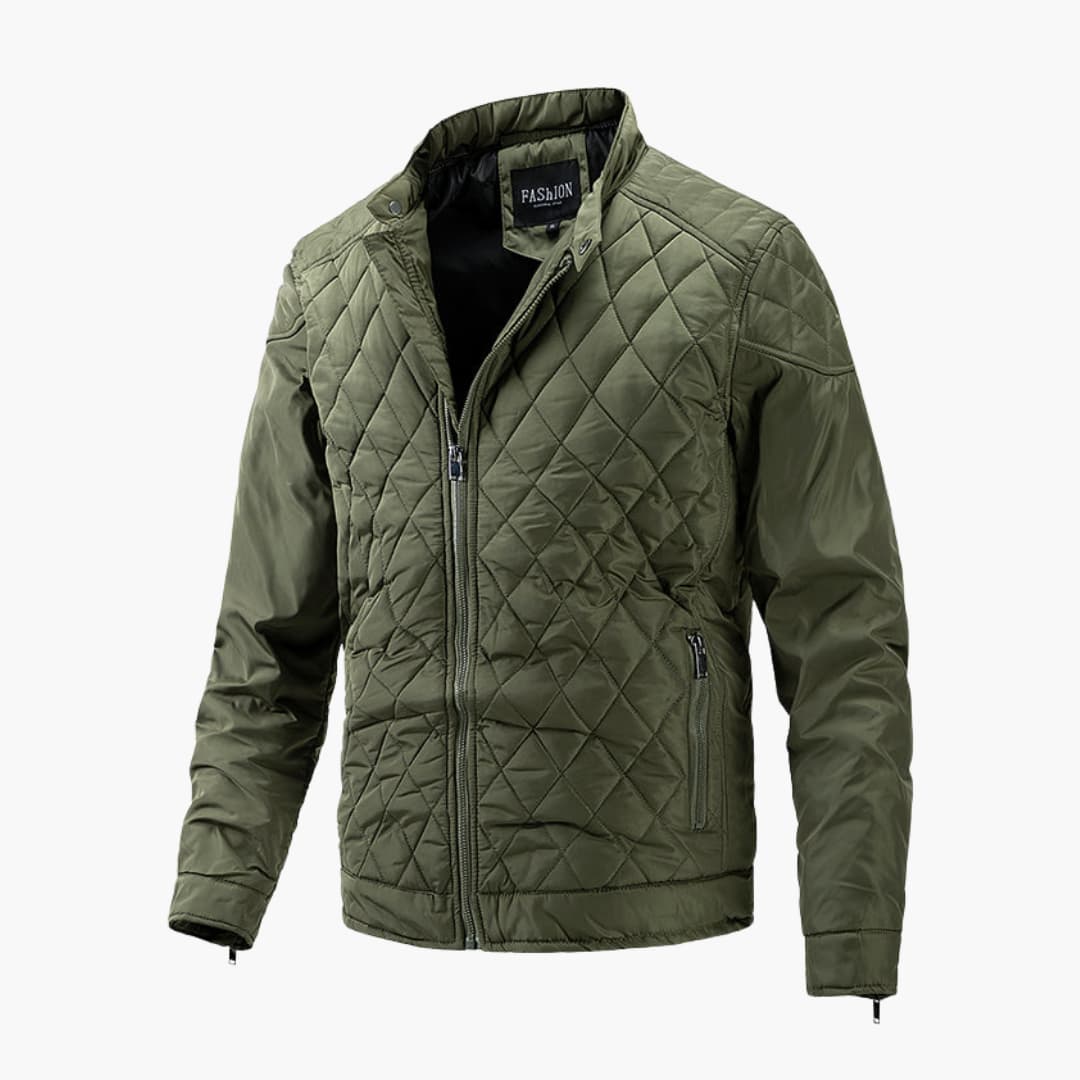 Versatile men's quilted bomber jacket, great for casual wear and men's fashion, stay stylish.
