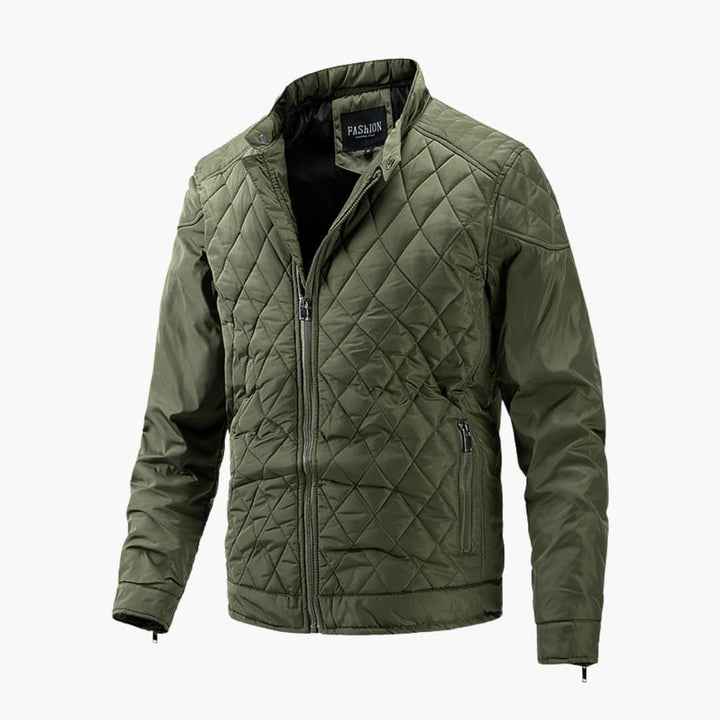 Versatile men's quilted bomber jacket, great for casual wear and men's fashion, stay stylish.